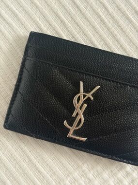 Saint Laurent Black Leather Card Holder